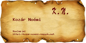 Kozár Noémi névjegykártya